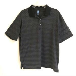 ‎PGA Tour striped golf polo shirt L